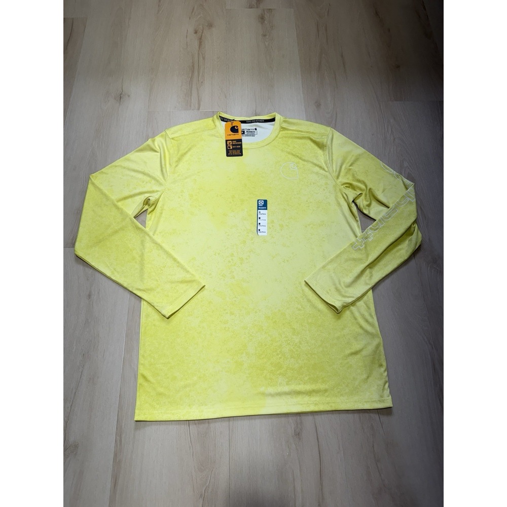 Carhartt Force Sun Defender Lightweight Yellow Camo Long Sleeve T-Shirt Men's M